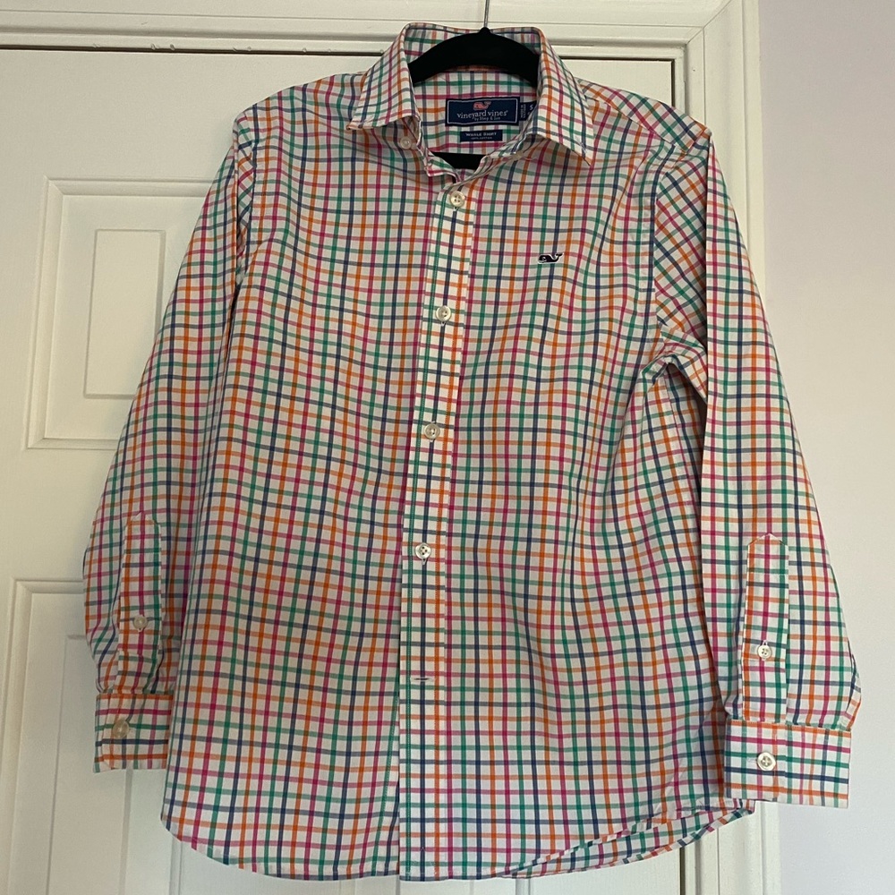 Vineyard Vines Whale Shirt Plaid - Boys S 8-10